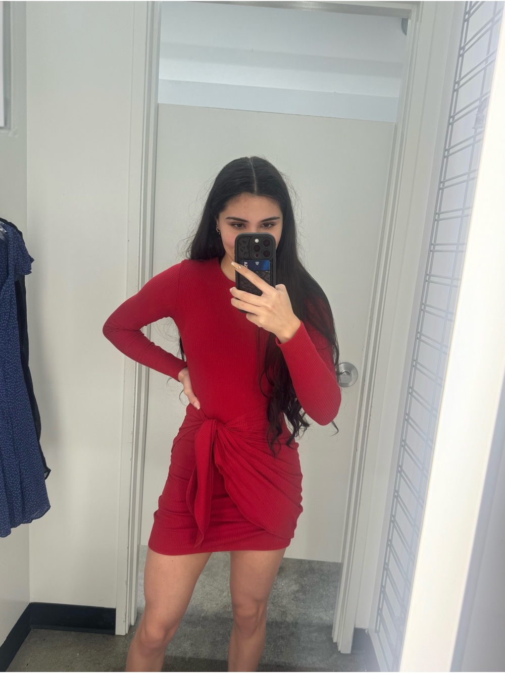 Reformation Knit Long Sleeve Mini Dress